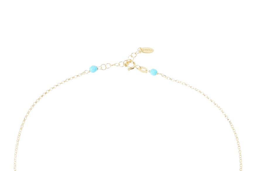Collana argento dorato con perla barocca e resina turchese Selezione Zanolli