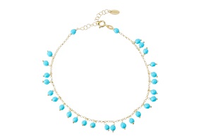 Anklet silver with torquoise resin Selezione Zanolli