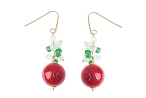 Earrings Sea silver red with multicolored tufts Selezione Zanolli