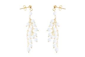 Earrings silver with white agate Selezione Zanolli