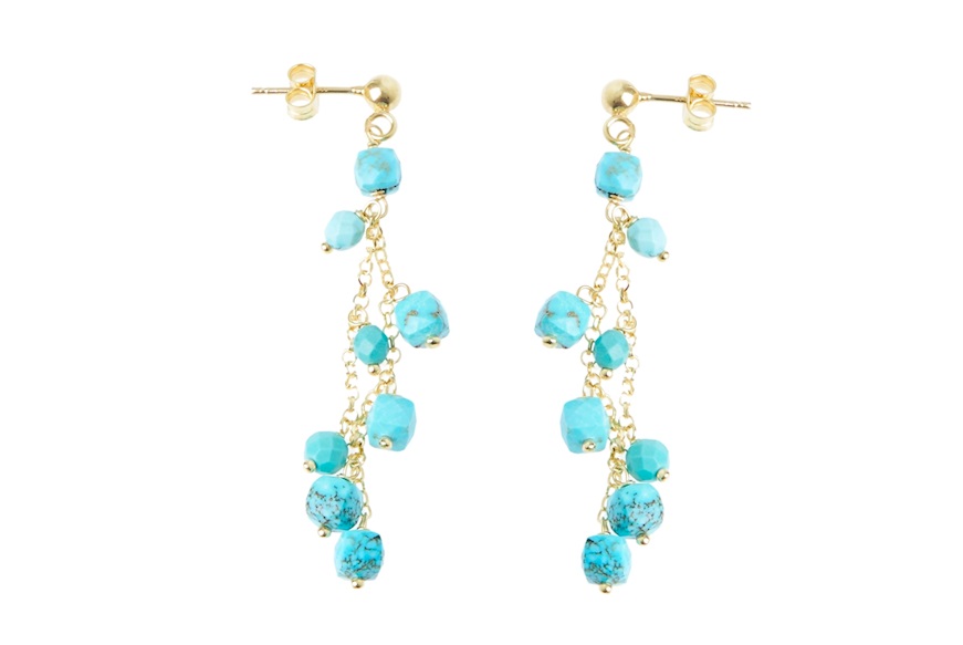 Oracchini argento dorato con howlite turchese Selezione Zanolli