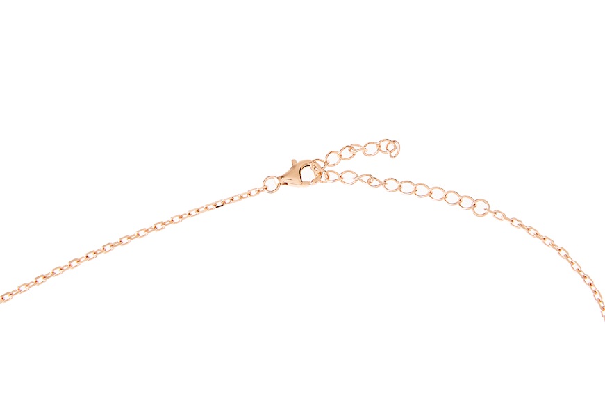 Collana argento rosè con zircone champagne Sovrani