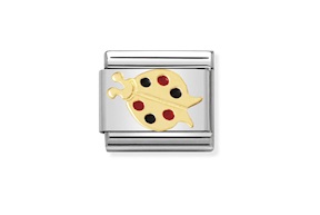 Ladybug Composable steel gold and enamel Nomination
