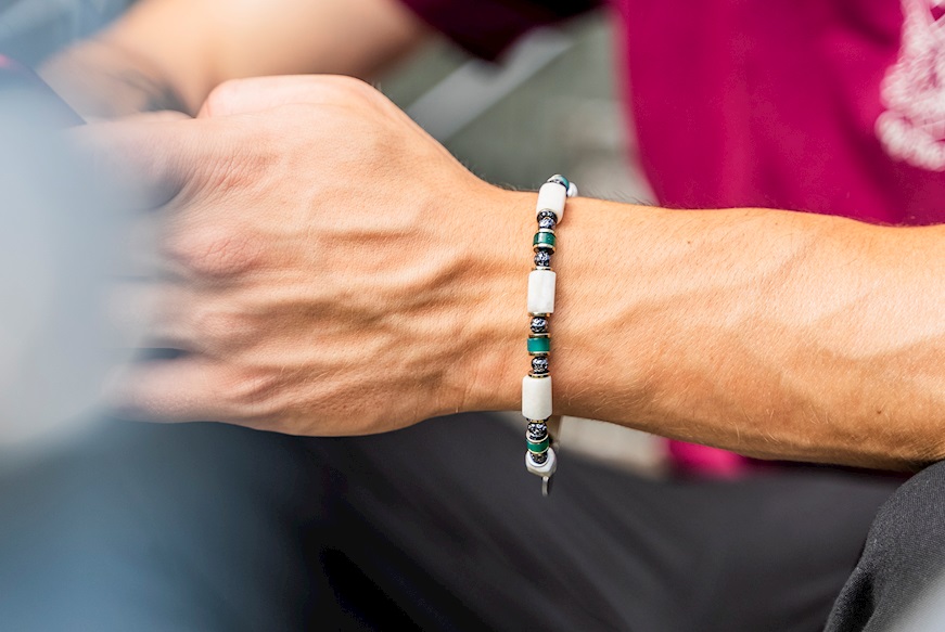 Men's bracelet in hematite, lava stone, moonstone and agate Selezione Zanolli