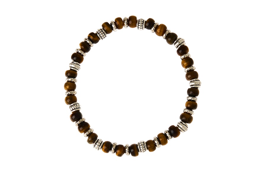 Men's bracelet in brown tiger's eye Selezione Zanolli