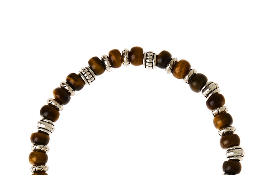 Men's bracelet in brown tiger's eye Selezione Zanolli