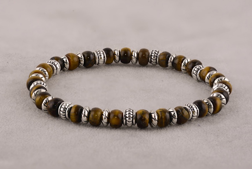 Men's bracelet in brown tiger's eye Selezione Zanolli