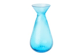 Vaso Gemme Rigadin vetro di Murano acquamare Venini