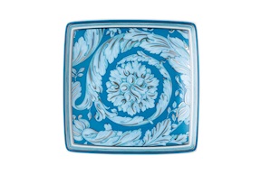 Square bowl Barocco Teal porcelain Versace