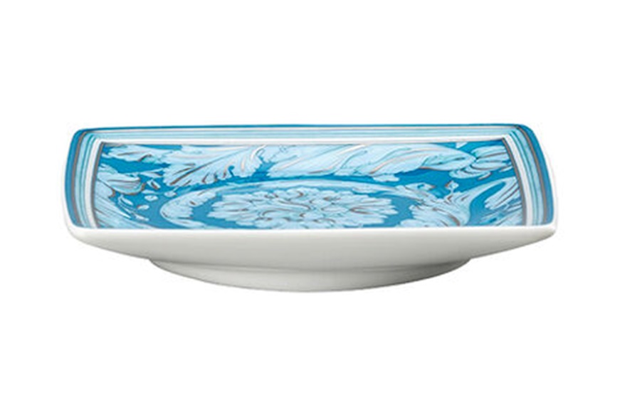 Square bowl Barocco Teal porcelain Versace