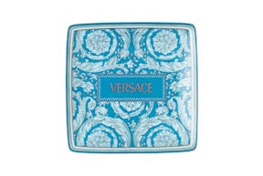 Square bowl Barocco Teal porcelain Versace