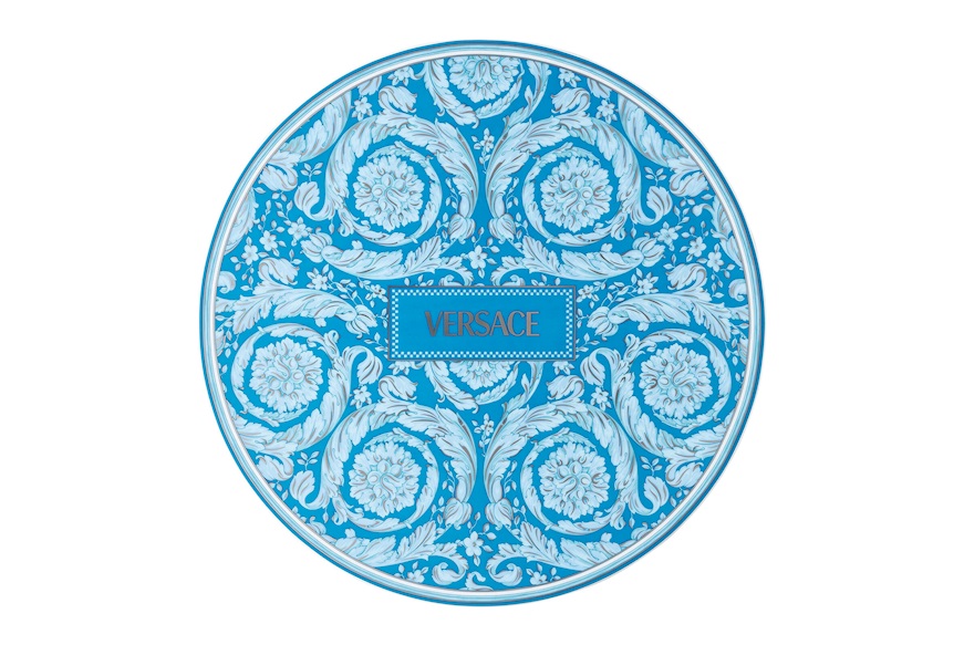 Serving plate Barocco Teal porcelain Versace