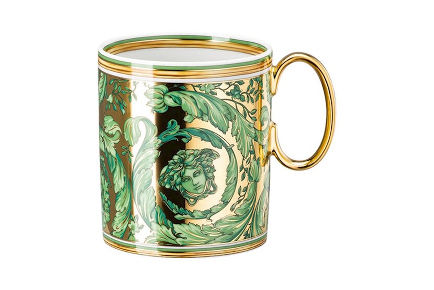 Bicchiere con manico Medusa Garland Green porcellana Versace