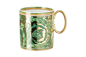 Bicchiere con manico Medusa Garland Green porcellana Versace