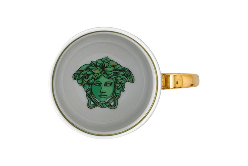Bicchiere con manico Medusa Garland Green porcellana Versace