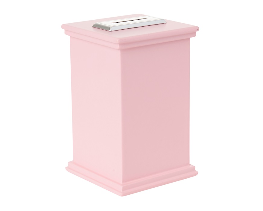 Salvadanaio Musicale argento pvd con Casette rosa Selezione Zanolli