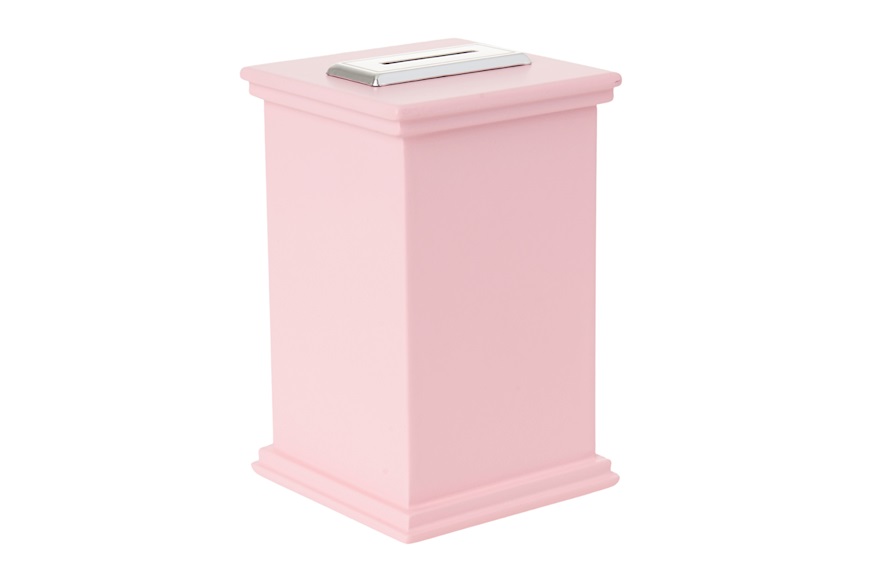 Salvadanaio argento pvd con Casette rosa Selezione Zanolli