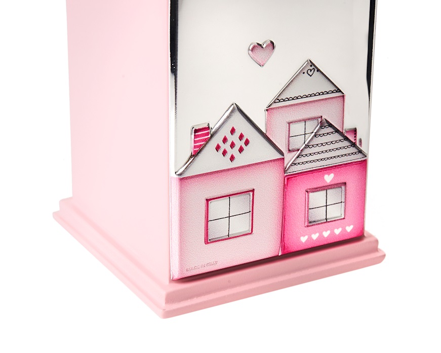 Salvadanaio musicale Casette argento pvd rosa Selezione Zanolli