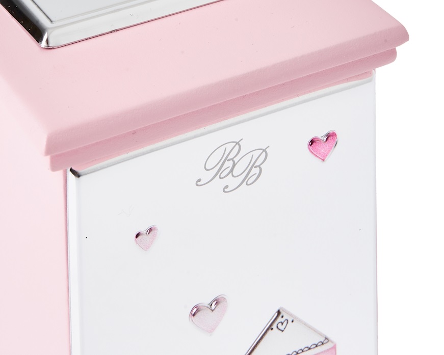 Salvadanaio musicale Casette argento pvd rosa Selezione Zanolli