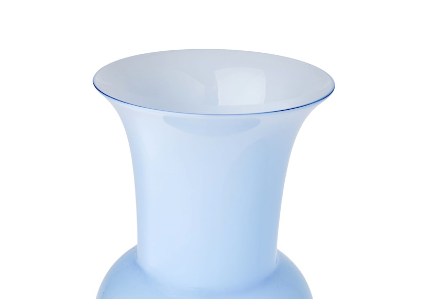 Vaso Opalino vetro di Murano iceberg e lattimo Venini