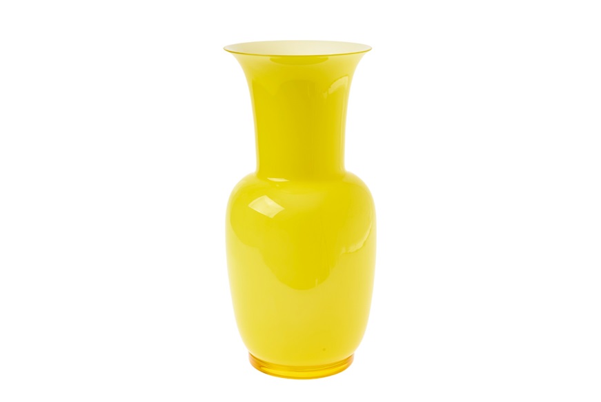 Vase Opalino Murano glass ginkgo biloba Venini
