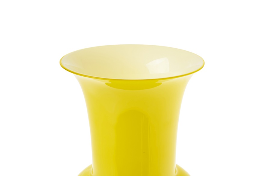 Vase Opalino Murano glass ginkgo biloba Venini