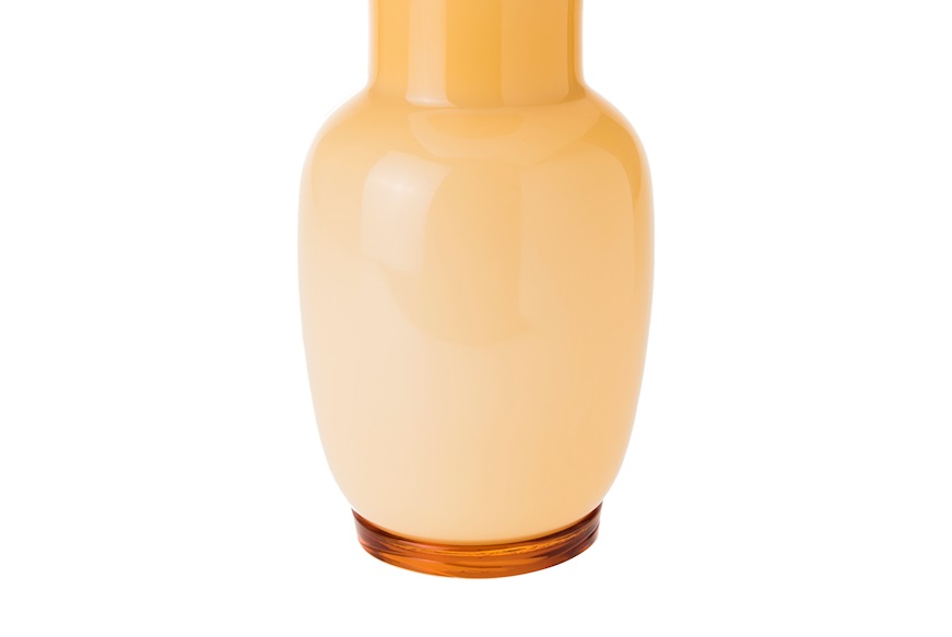 Vaso Opalino vetro di Murano ambra e lattimo Venini