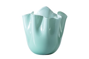 Vase Fazzoletto Murano glass rio green Venini