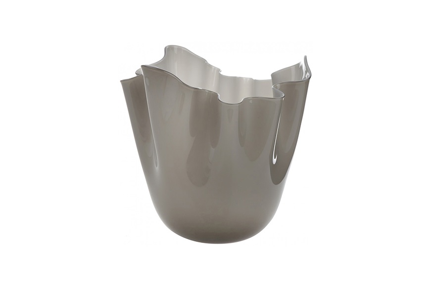 Vase Fazzoletto Murano glass opalino taupe Venini