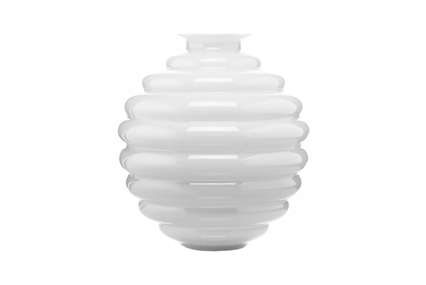 Vaso Decò vetro di Murano lattimo Venini