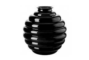 Vase Decò Murano glass black Venini