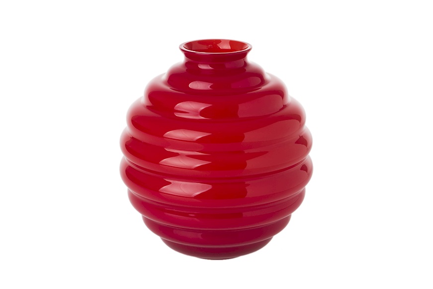 Vaso Decò vetro di Murano rosso Venini