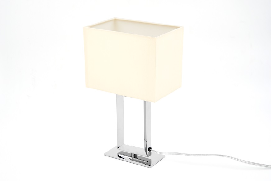 Lampada da tavolo Pad con paralume color crema Sompex