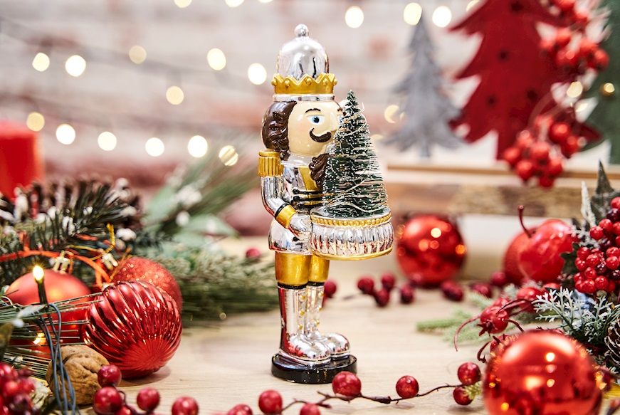 Idea regalo Natale Soldatino con Albero di Natale oro con luce LED Selezione Zanolli