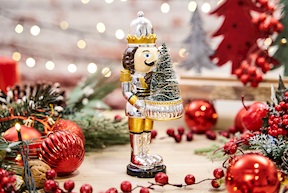 Idea regalo Natale Soldatino con Albero di Natale oro con luce LED Selezione Zanolli