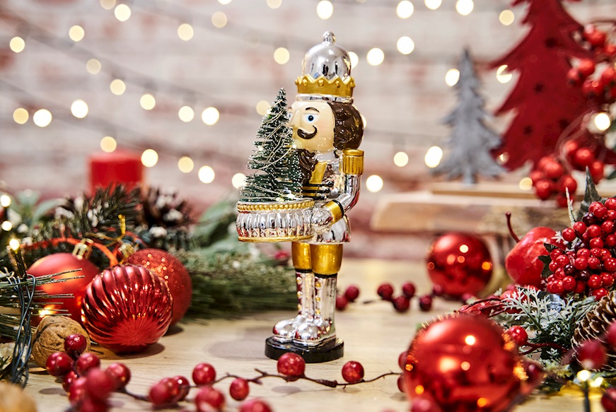 Idea regalo Natale Soldatino con Albero di Natale oro con luce LED Selezione Zanolli