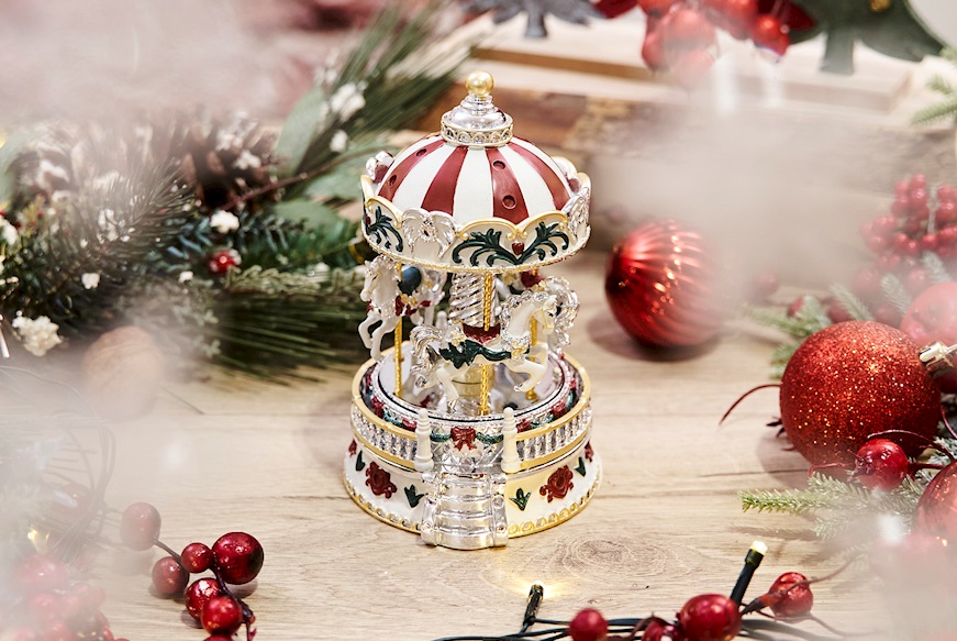 Horse Carousel Music box red Selezione Zanolli