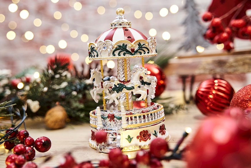 Horse Carousel Music box red Selezione Zanolli