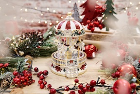 Idea regalo Natale Carillon giostra di cavalli rosso Selezione Zanolli