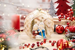 Idea regalo Natale Sfera Presepe oro Selezione Zanolli