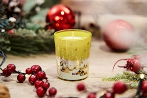 Candleholder glass yellow with vanilla fragrance Selezione Zanolli