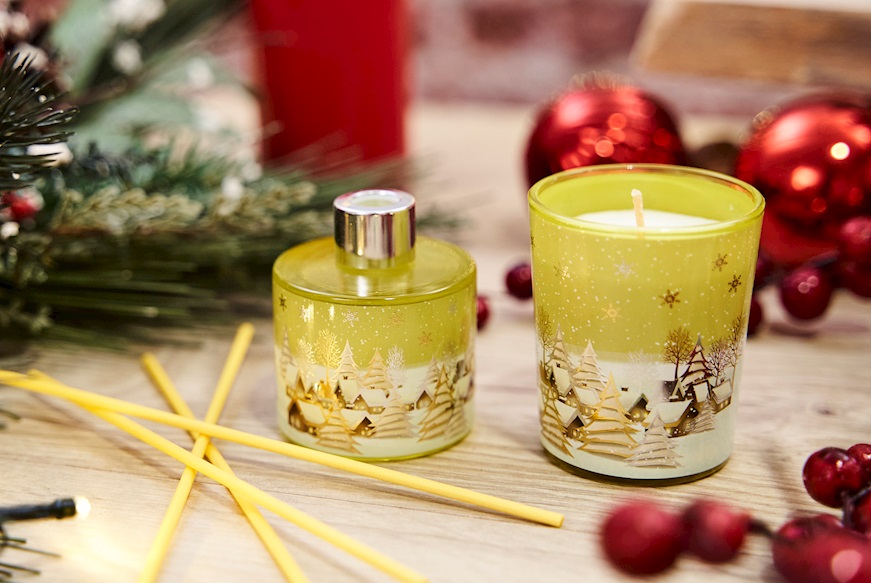Idea regalo Natale Cofanetto Diffusore e Candela giallo alla vaniglia Selezione Zanolli