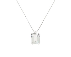 Onefeart Orecchini A Goccia Quadrata Placcato Oro Bianco - Con Zirconi, Lunghezza 105mm, Per Donna