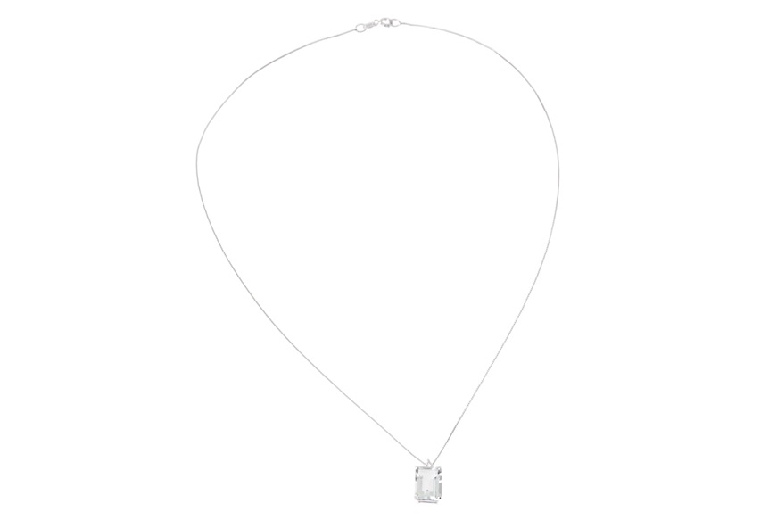 Collana oro 750‰ con acquamarina ottagonale e diamanti Selezione Zanolli