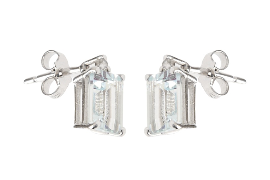 Earrings gold 750‰ with aquamarine and diamonds Selezione Zanolli