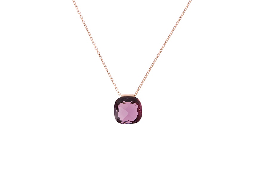 Collana argento rosè con pomo brown Selezione Zanolli