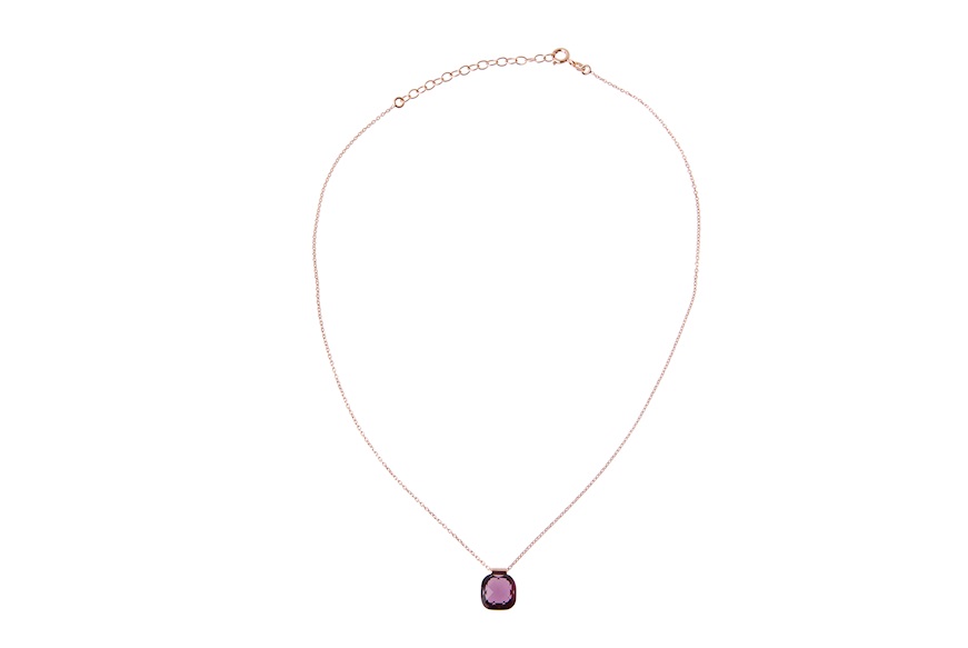 Collana argento rosè con pomo brown Selezione Zanolli