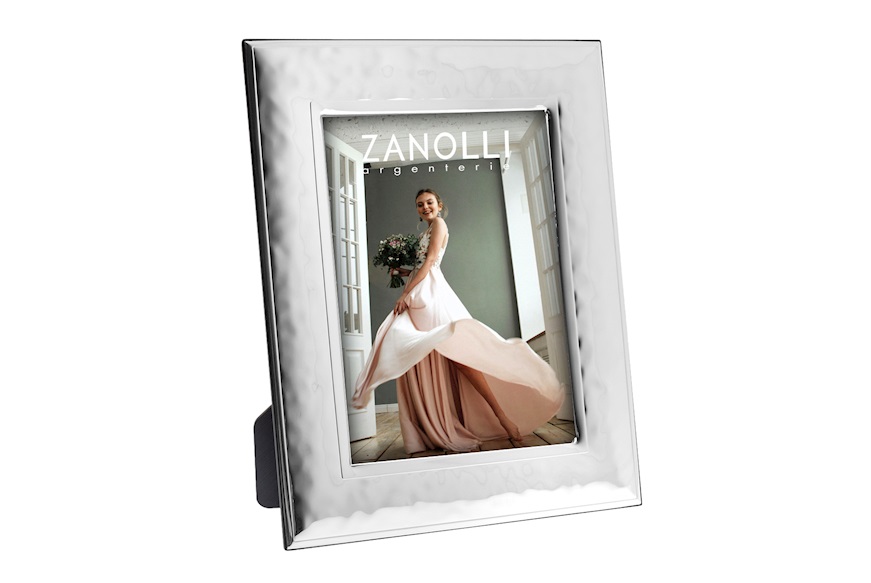 Picture frame pvd Silver with hammered band Selezione Zanolli