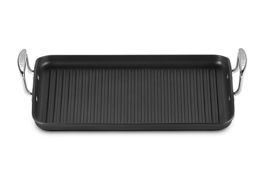 Grill grande rigato in alluminio antiaderente nero Le Creuset