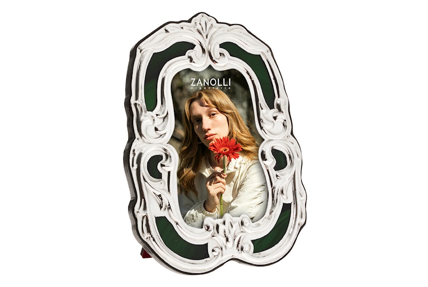 Picture Frame silver and green malachite Selezione Zanolli